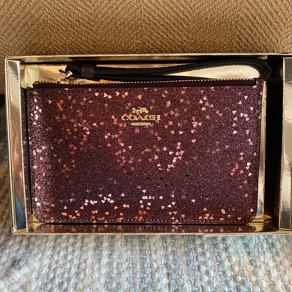Coach Purple Glitter Wristlet